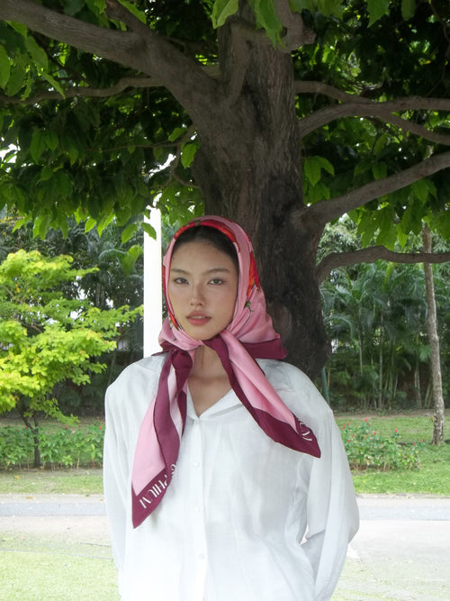 Pomegranate Blossom Silk Scarf