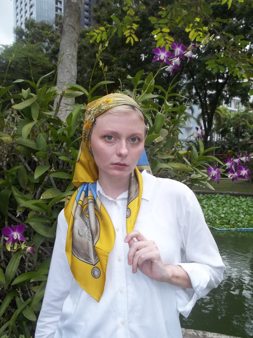 Silphium silk scarf