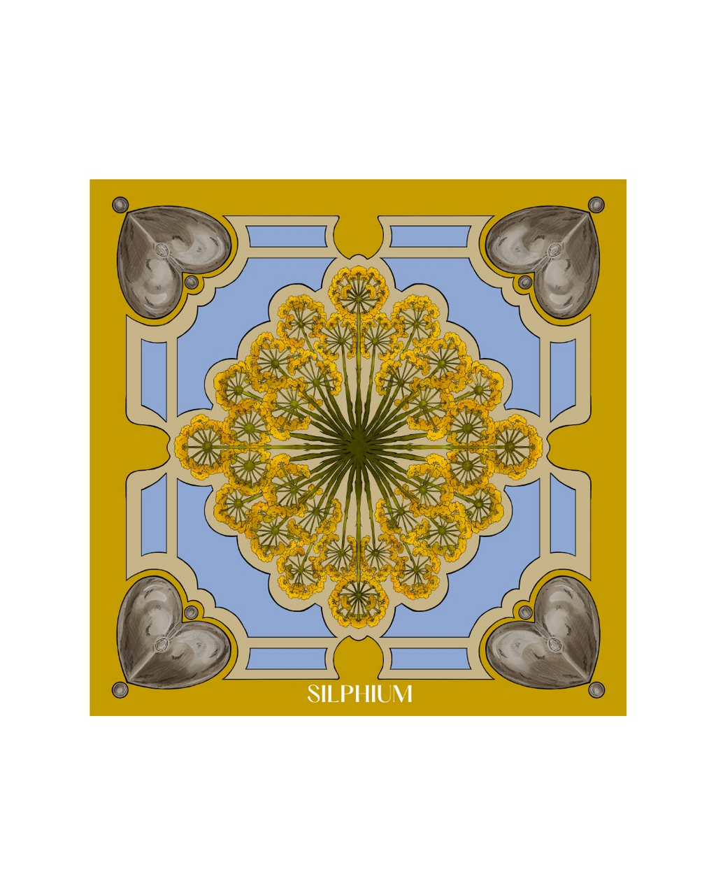 Silphium silk scarf