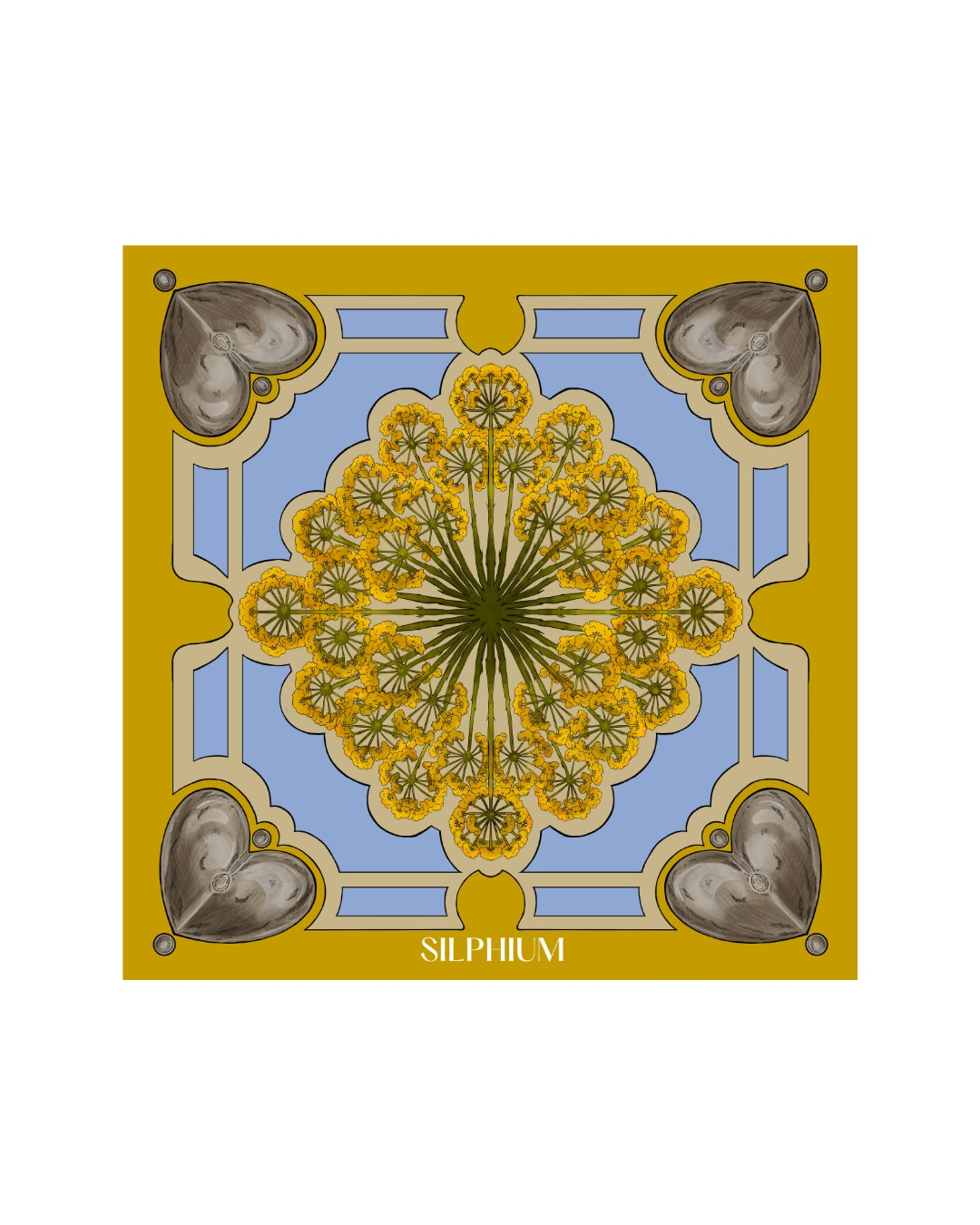 Silphium silk scarf