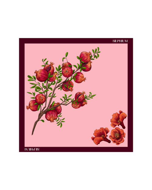 Pomegranate Blossom Silk Scarf
